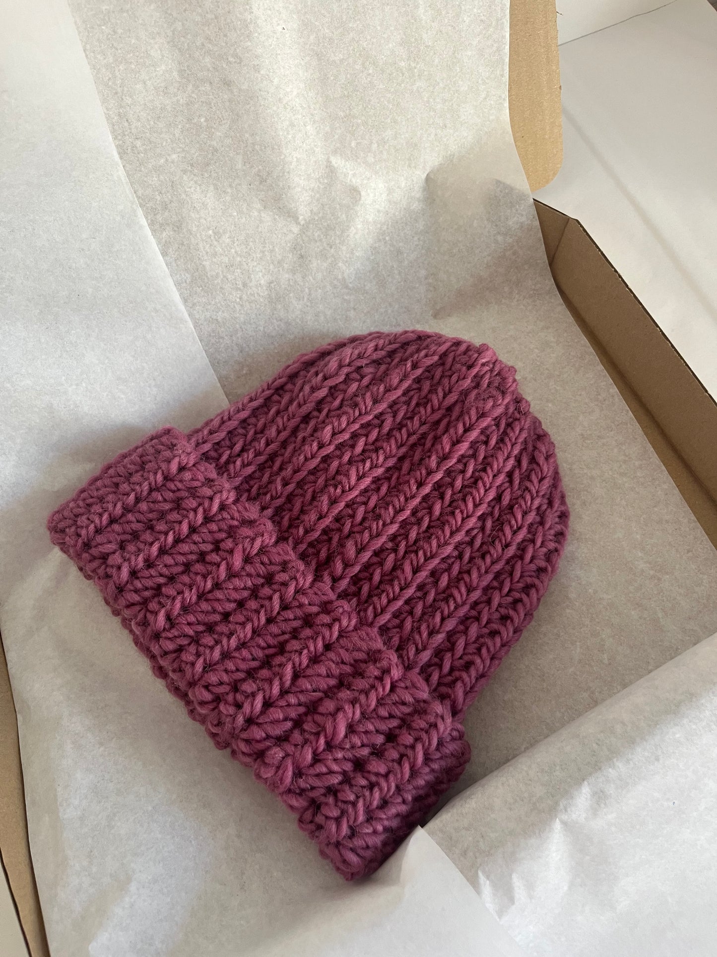 Czapka wełniana stary róż