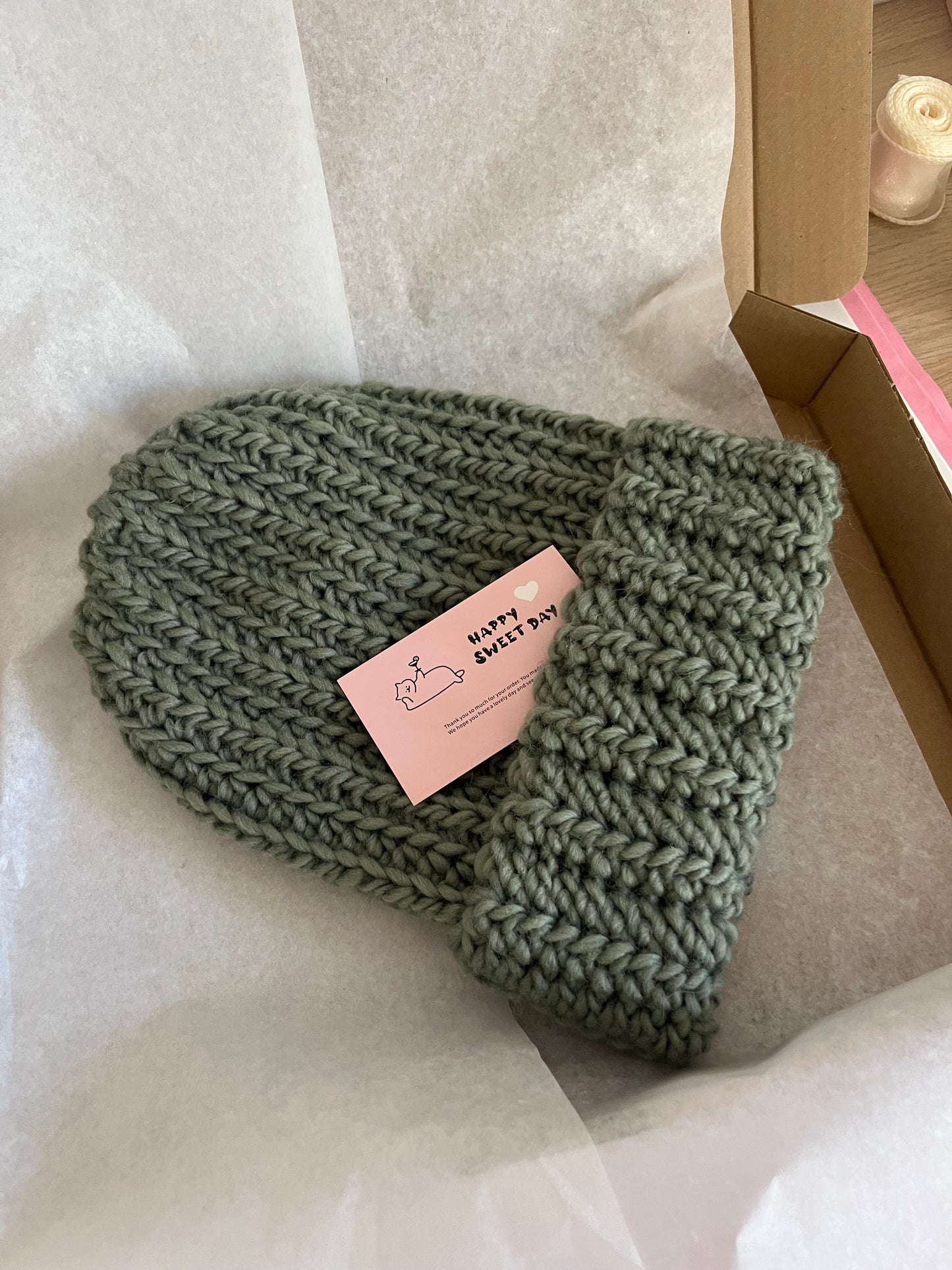 Czapka wełniana szałwia