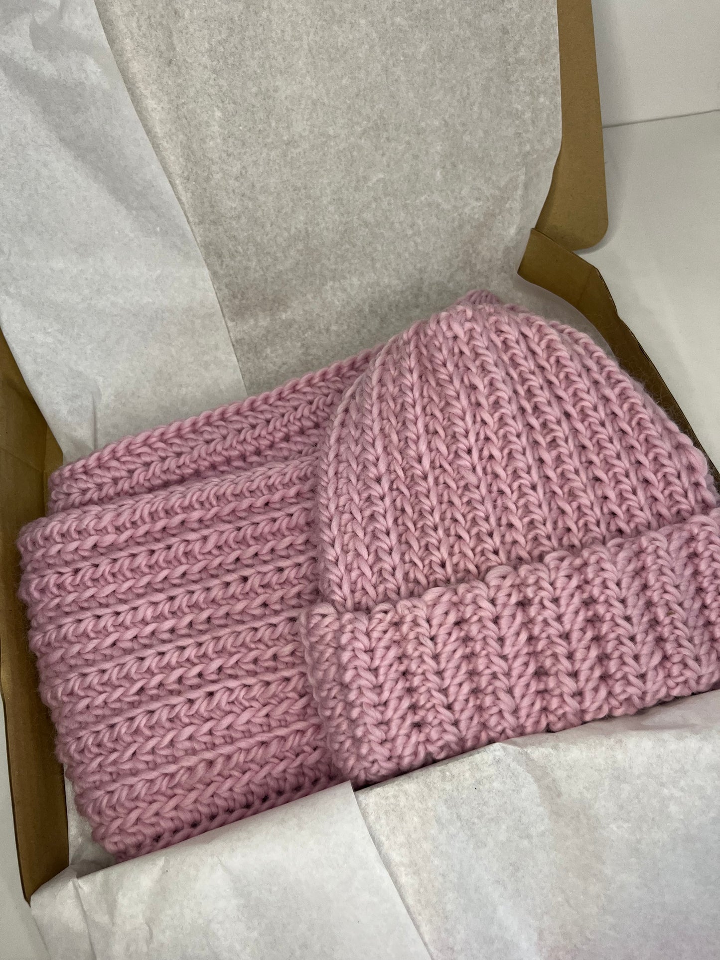 Komplet wełniany pudrowy róż