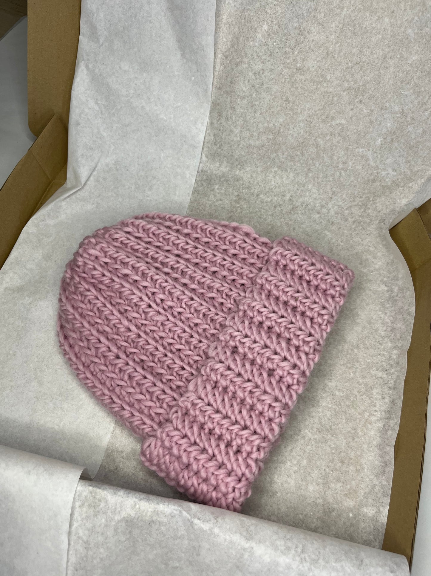 czapka wełniana pudrowy róż