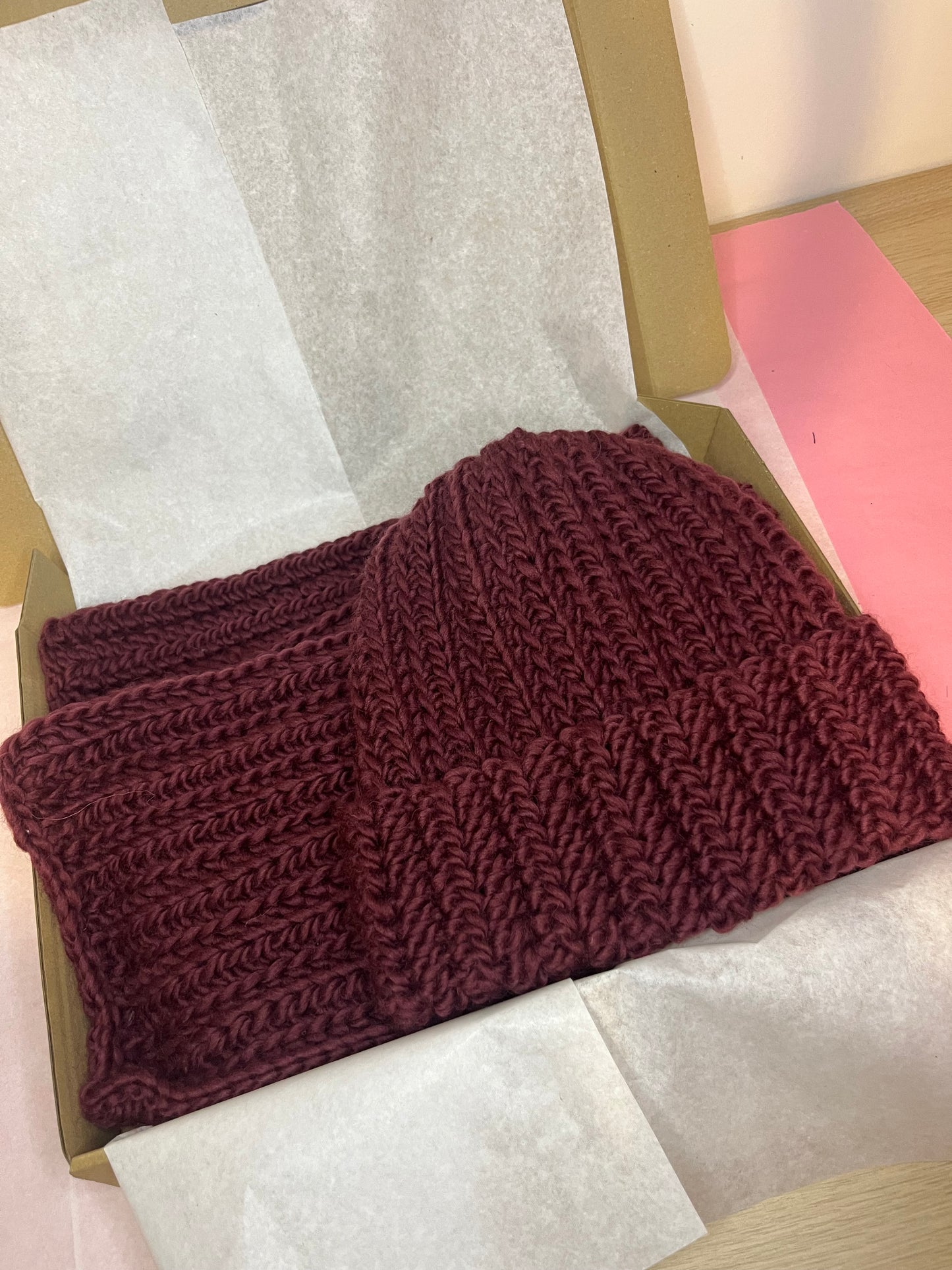 Komplet wełniany kasztanowy