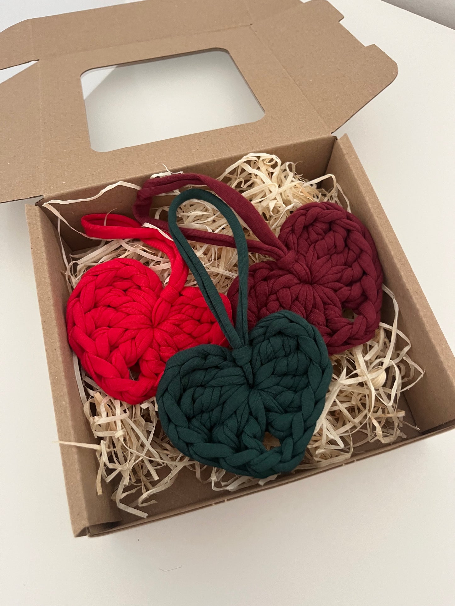 Zestaw 3 serduszek na choinkę