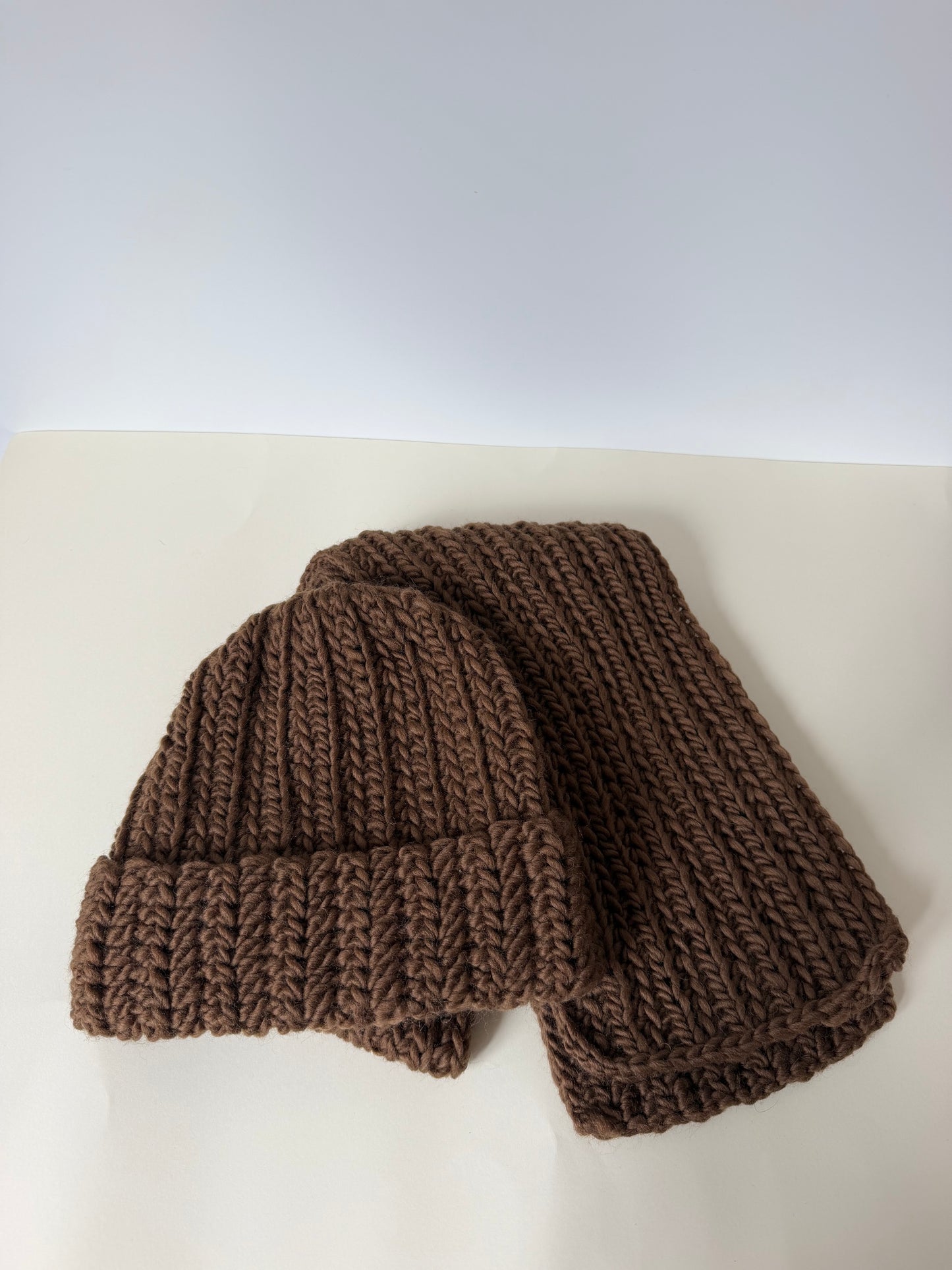 Komplet wełniany toffi