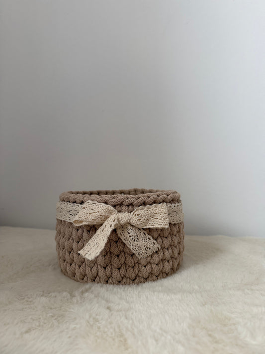 Koszyk beżowy średni