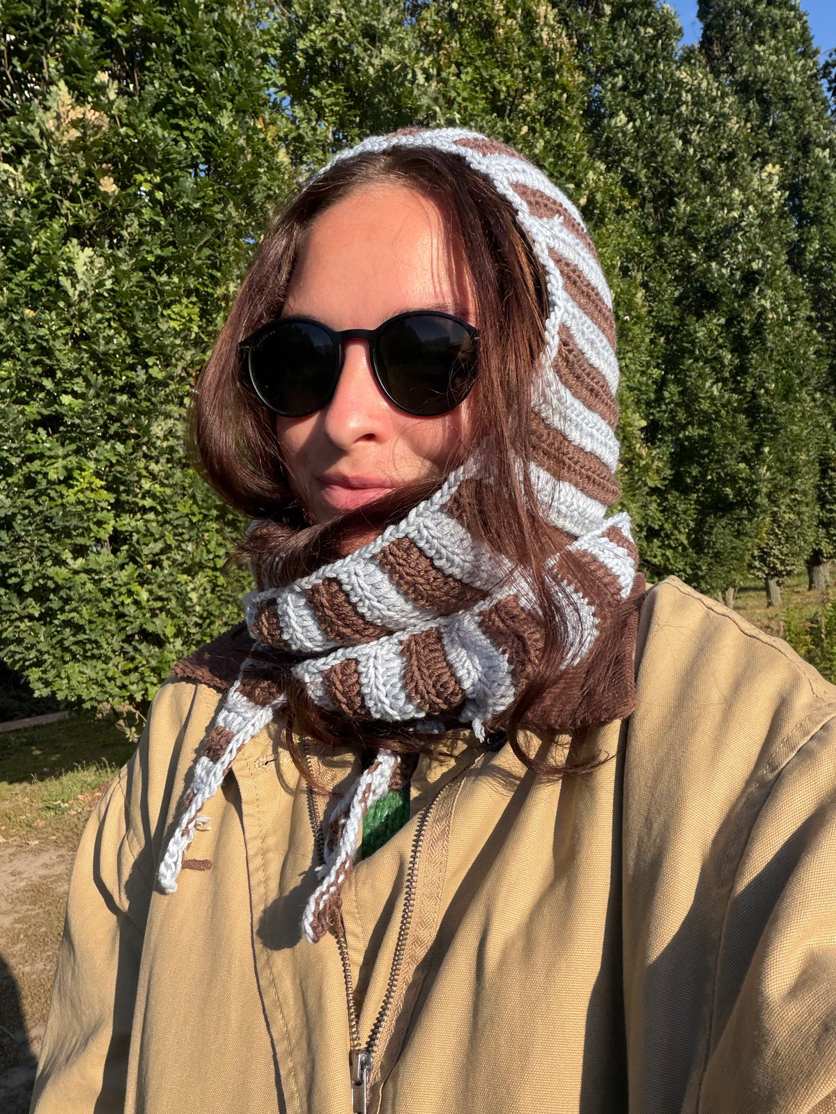 Kaptur Merino w paski