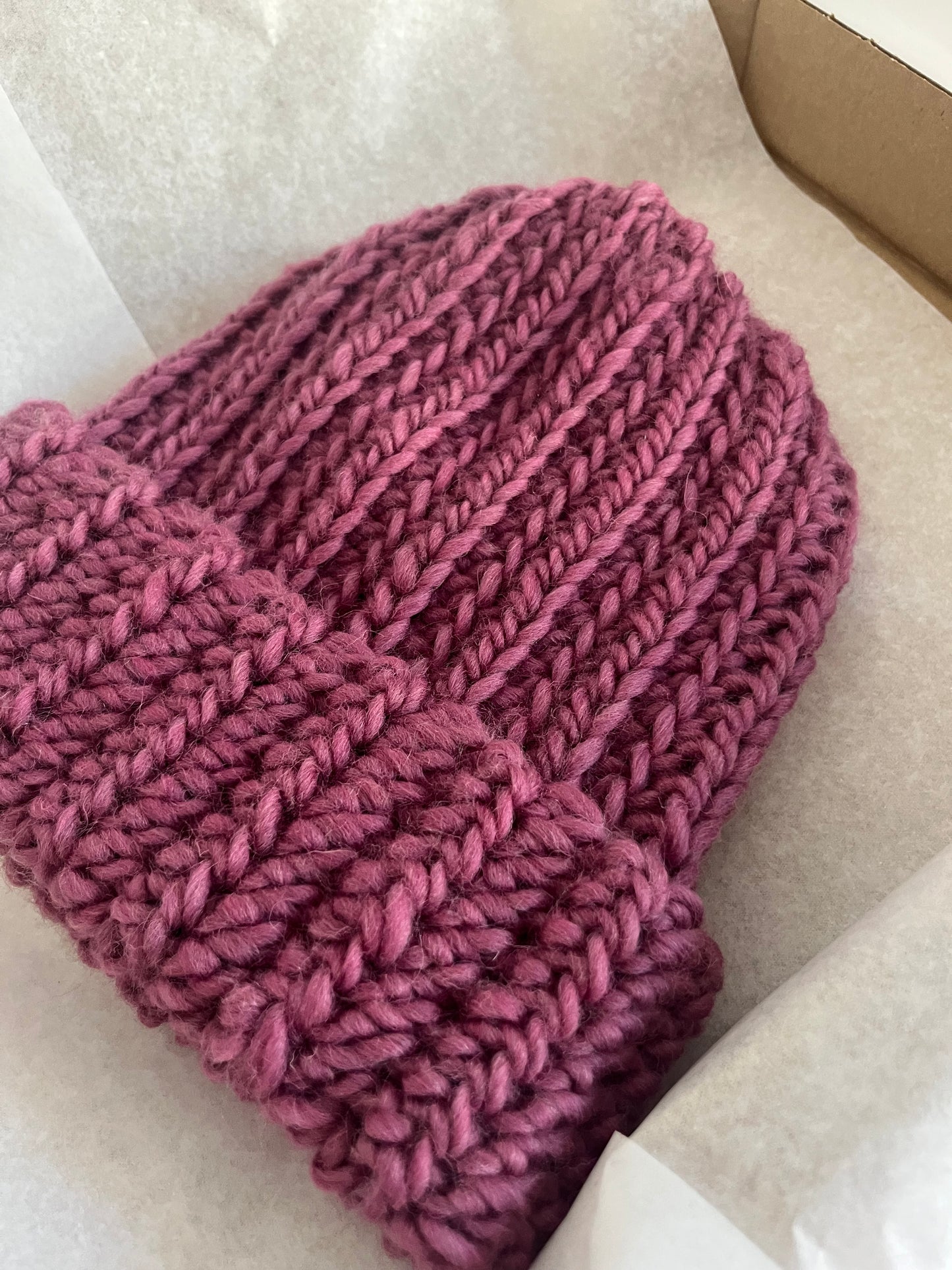 Czapka wełniana stary róż