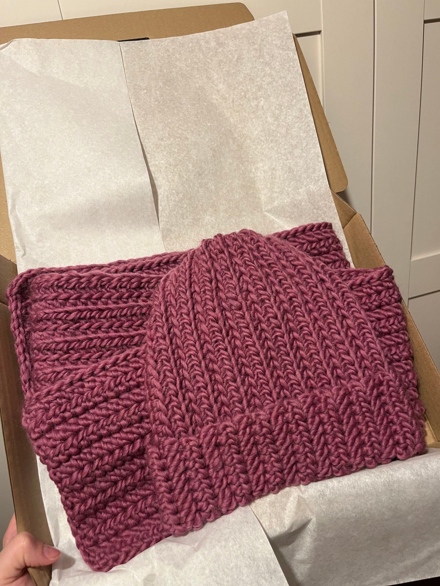 Komplet wełniany stary róż