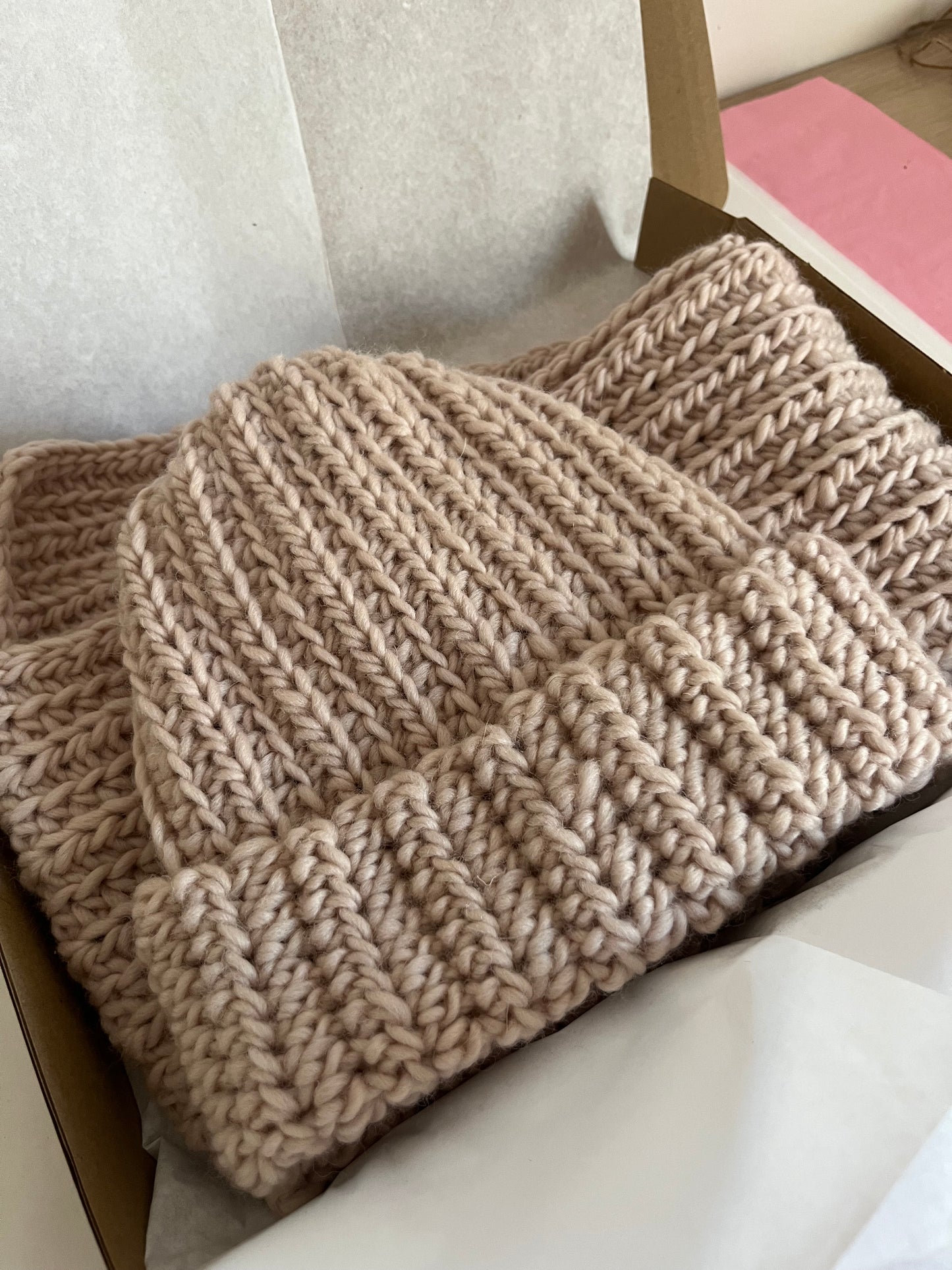 Komplet wełniany pianka cukrowa