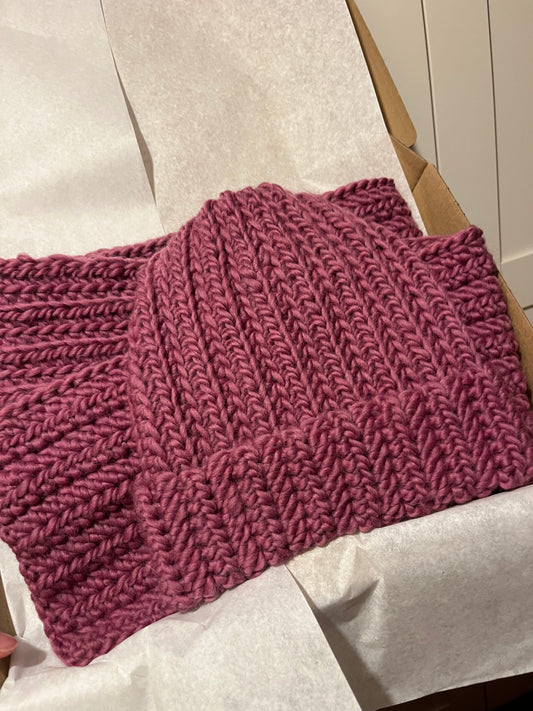 Komplet wełniany stary róż