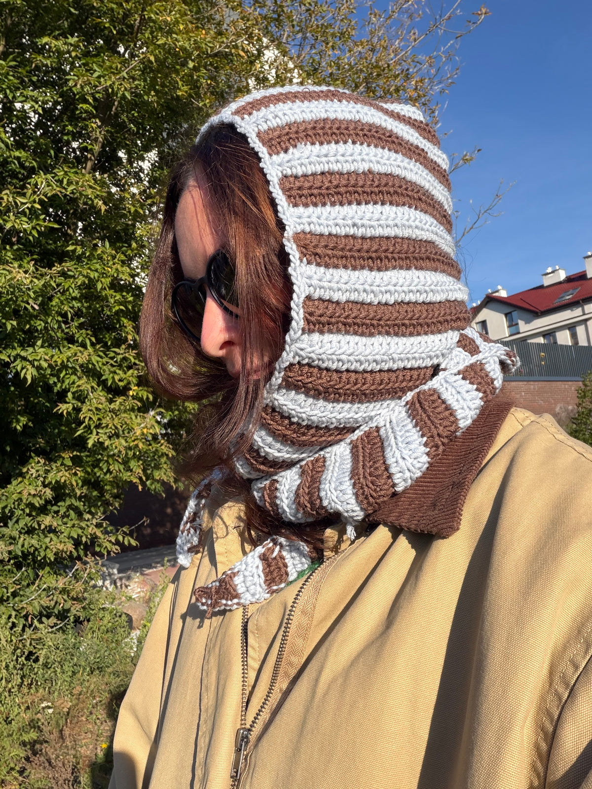 Kaptur Merino w paski